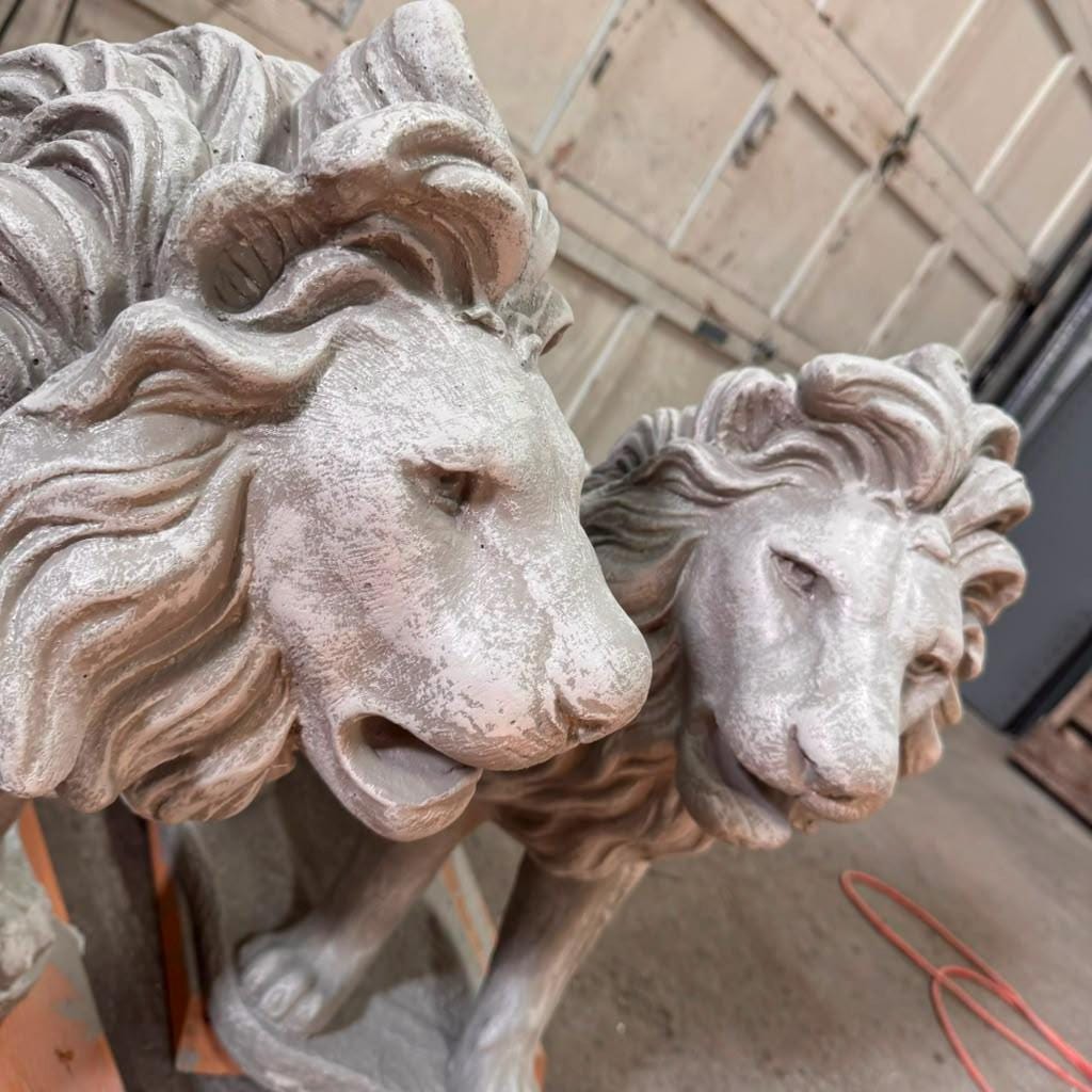 Large Concrete Lion Statues: Handcrafted Pair for Garden, Estate, Driveway Entrance photo 10