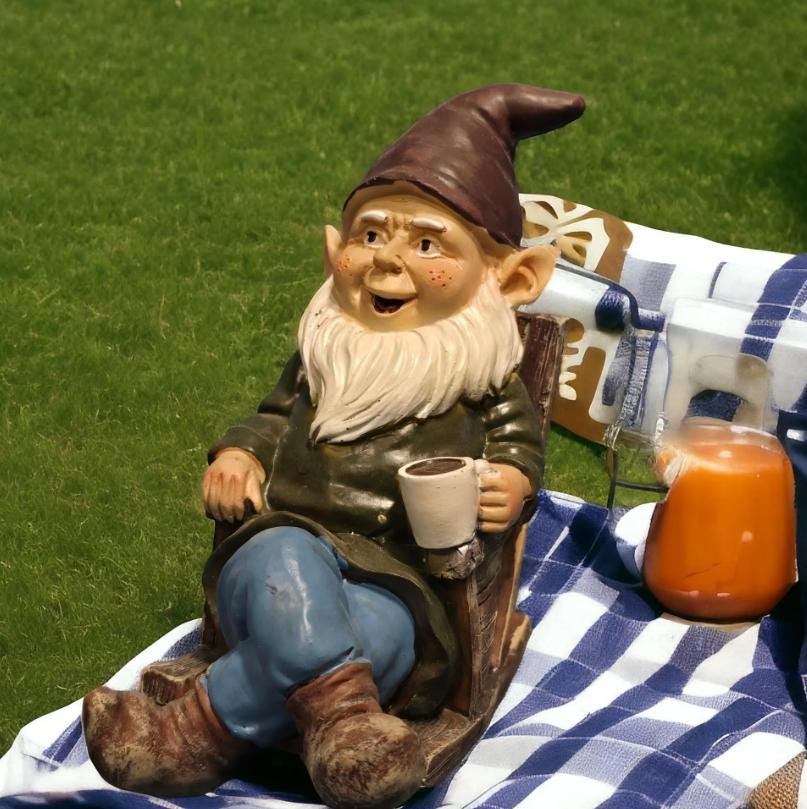 Grandpa Gnome –  Relaxing Garden Statue, Funny Outdoor Gift for Dad & Grandpa photo 2