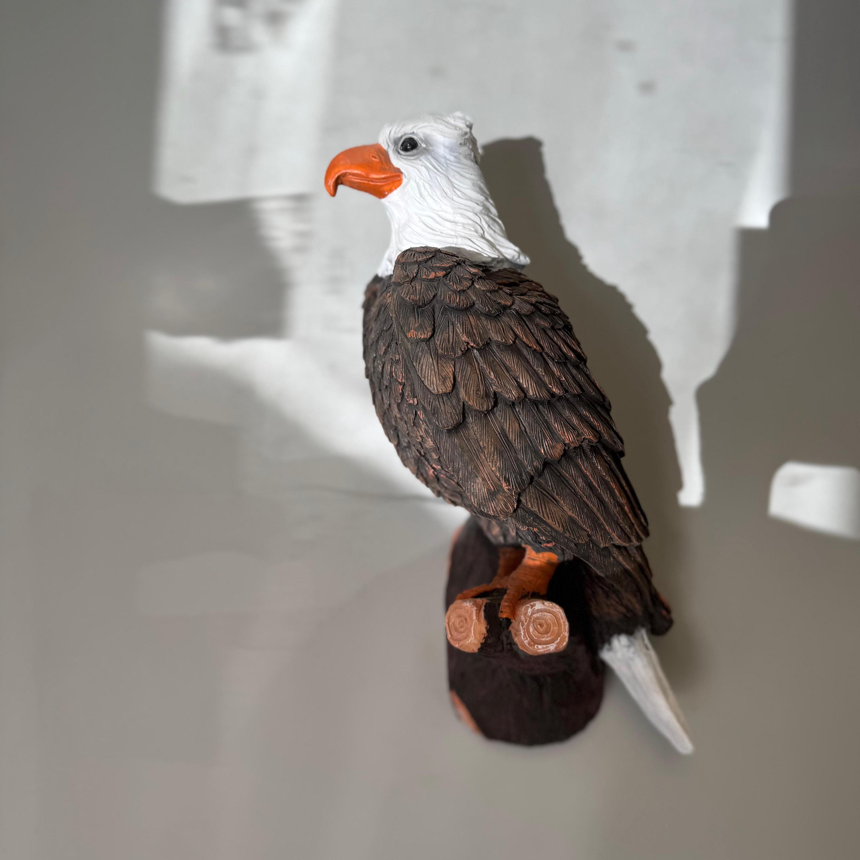 20 Inch Handmade Bald Eagle Statue, Patriotic Polyresin Wildlife Sculpture, Americana Decor photo 6