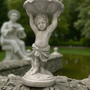 24 &quot;&quot;Beton Vogeltränke-Bildhauer, feinste Steinoptik, Outdoor-Gartenfigur, Gartendeko, Geburtstagsgeschenk, Geschenk für alle Gelegenheiten.&quot;