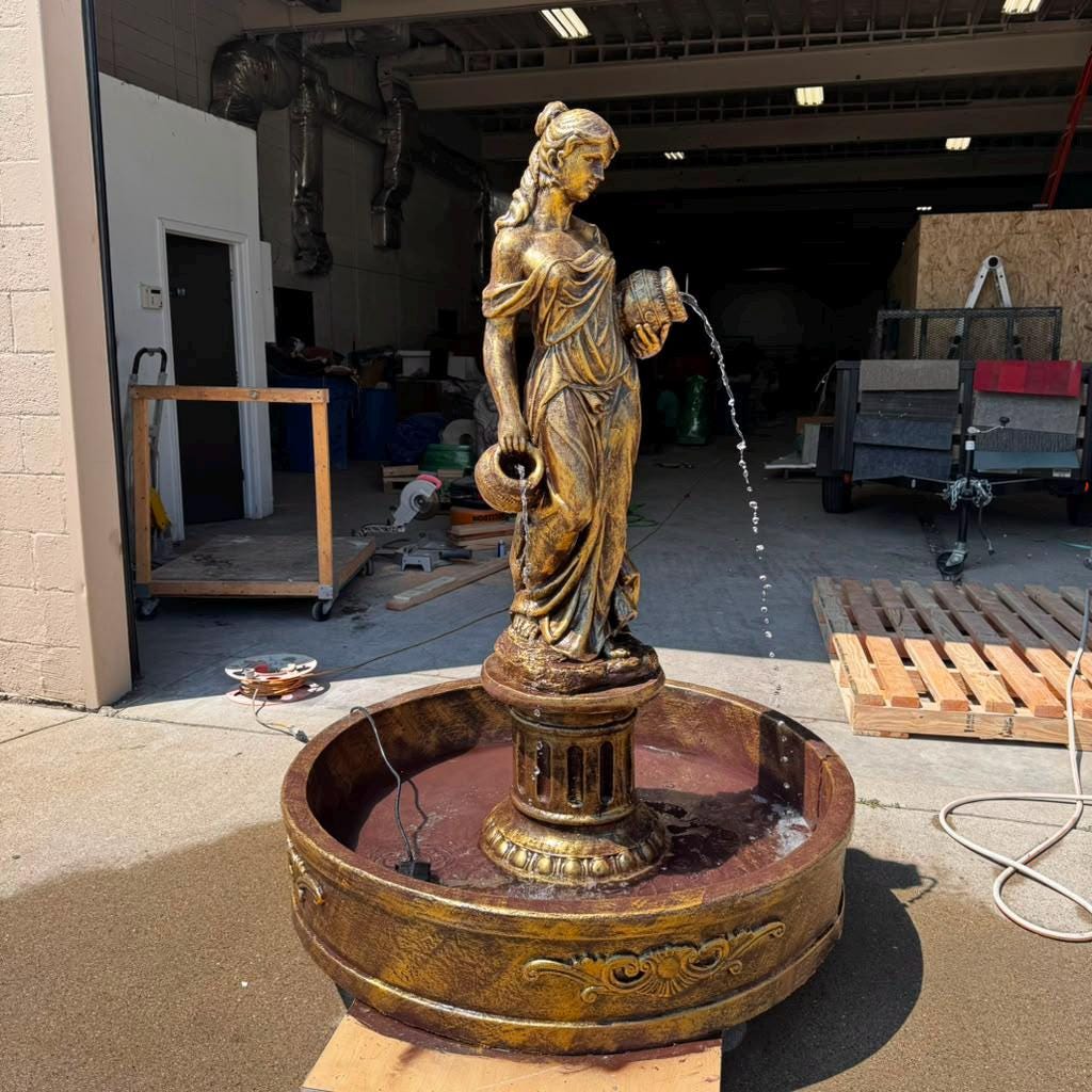 The Naiad of the Courtyard Monumental Concrete Garden Fountain photo 6
