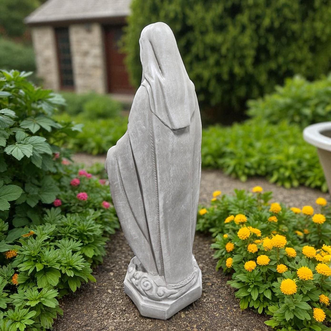 Large 33" Concrete Virgin Mary Statue, Outdoor Statues finest stone finish home decor, Christmas gift, Mother's Day gift, all occasions gift photo 7