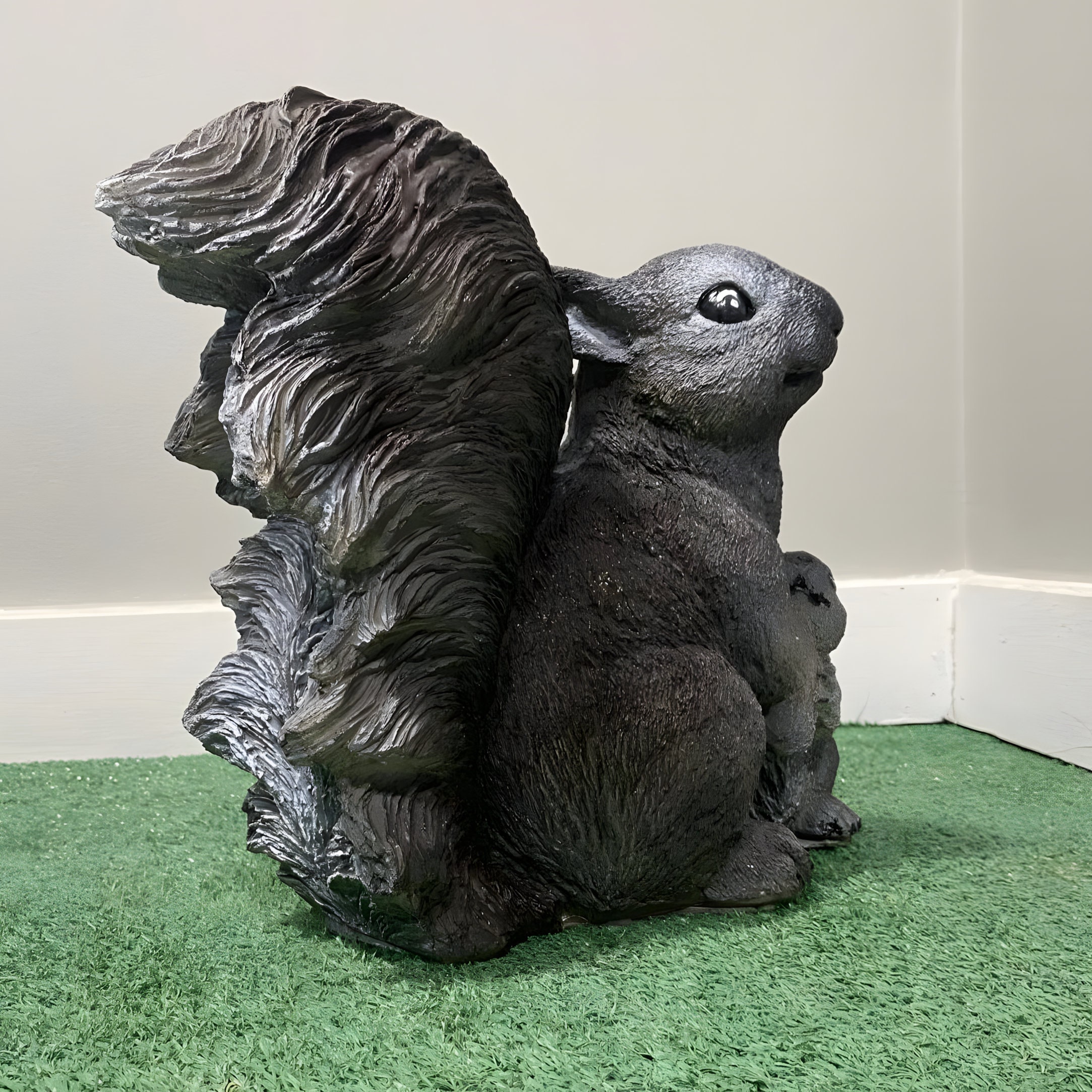 Concrete Squirrel with Baby Statue, Weatherproof Garden Decor photo 5