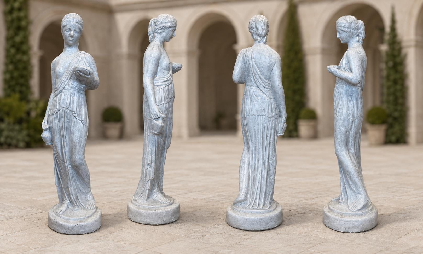 Hebe Inspired Concrete Garden Statue, Greek Goddess Maiden Outdoor Sculpture, Classical Roman Yard Decor photo 3