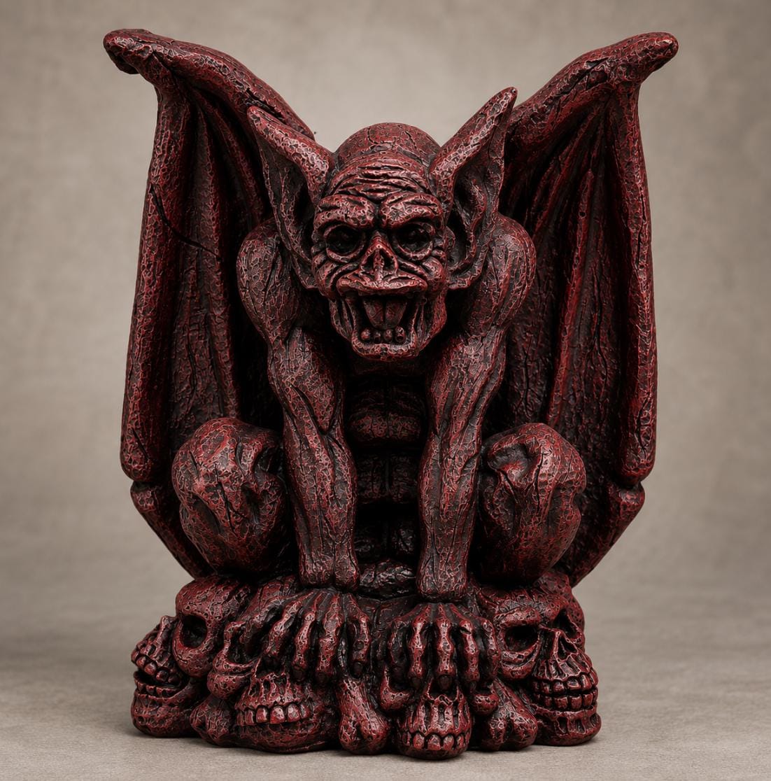20-inch Hand-Painted Concrete Gargoyle Statue, Gothic Garden Guardian Sculpture photo 4