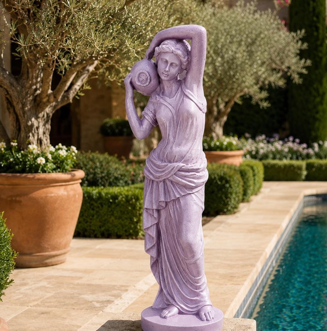 32" Dione Greek Goddess Statue – Large Solid Concrete Garden Sculpture, Classical Outdoor Statue, Estate & Courtyard Decor photo 2
