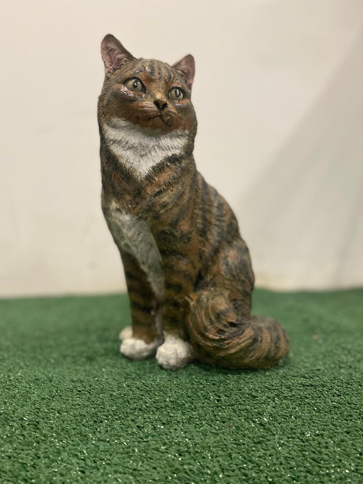 Handmade Concrete Cat Statue, Realistic Sitting Feline Garden Decor, Stone Kitty Memorial Gift photo 4