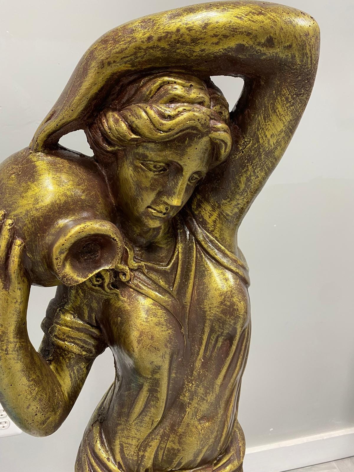 Dione Water Goddess Garden Statue, 4ft Cement Sculpture, Classical Greek Style, Hand-Painted Outdoor Decor photo 3