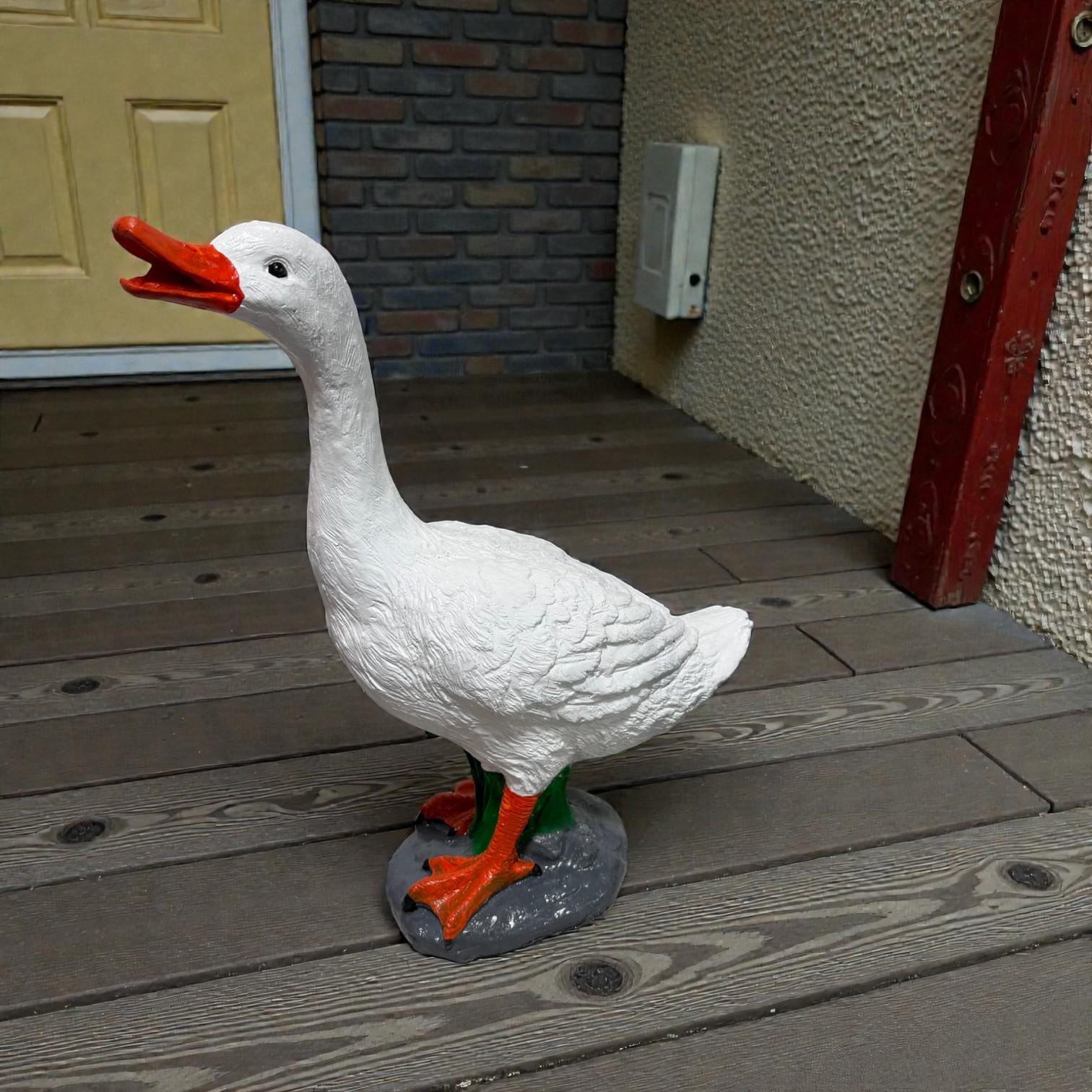 Cement Goose Statue, Porch and Garden Decor, 19 inch photo 3