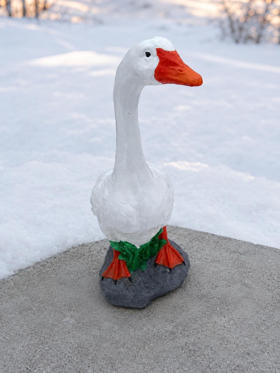 Heavy Concrete Porch Goose Statue, 20 Inch Cement Dress Up Goose, Outdoor Garden Yard Decor, Hand Painted or Unpainted Goose Gift photo 9