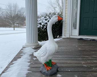 MASSIVE 20" Cement porch Goose Statue