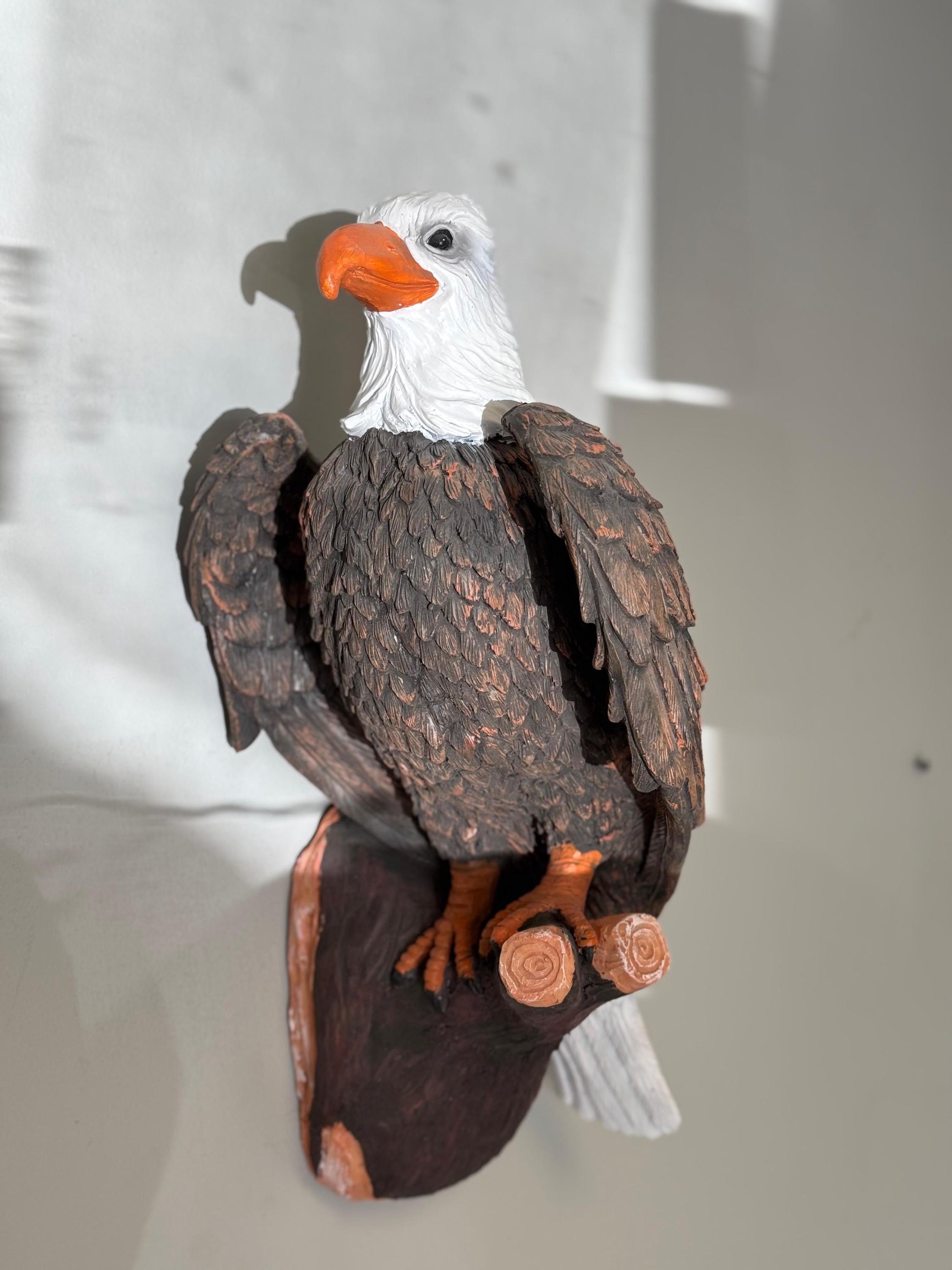 20 Inch Handmade Bald Eagle Statue, Patriotic Polyresin Wildlife Sculpture, Americana Decor photo 7