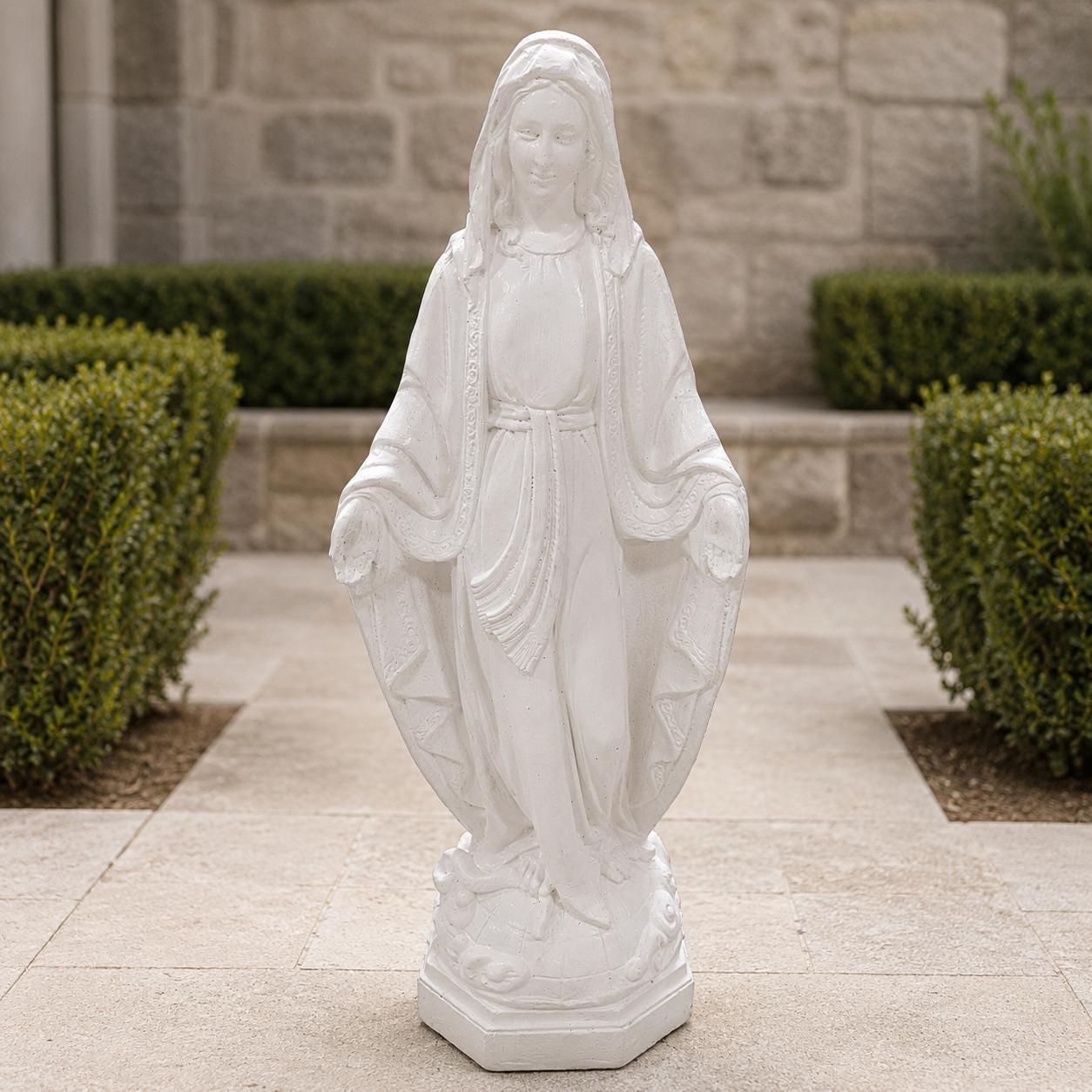 Large 33" Concrete Virgin Mary Statue, Outdoor Statues finest stone finish home decor, Christmas gift, Mother's Day gift, all occasions gift