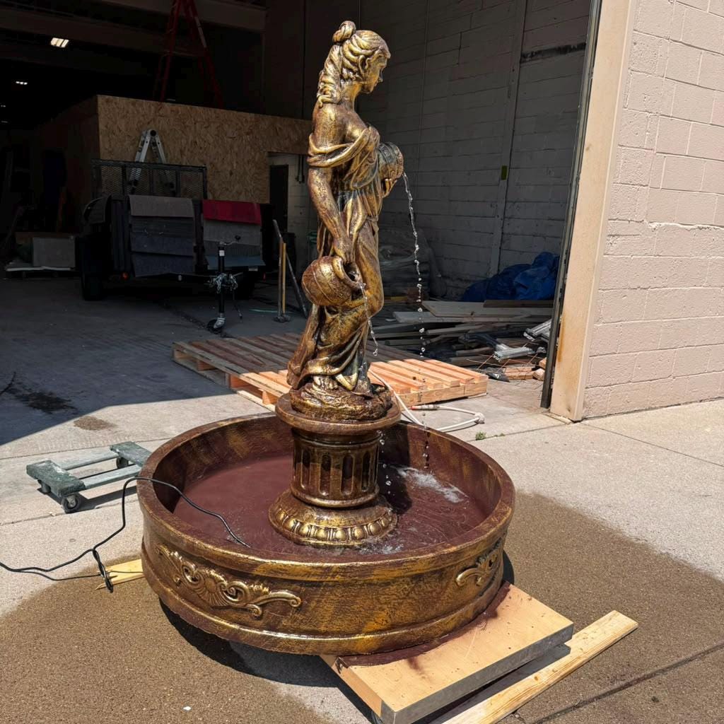 The Naiad of the Courtyard Monumental Concrete Garden Fountain photo 5