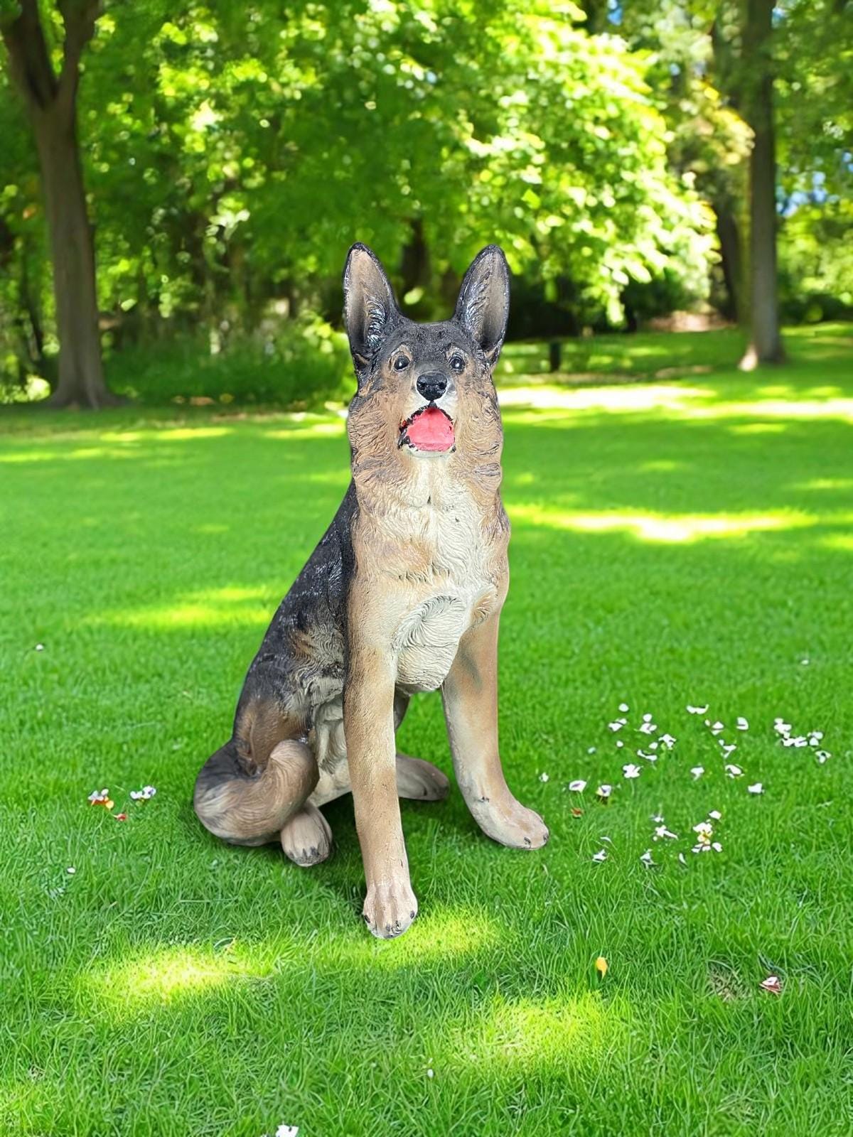 Handmade Concrete German Shepherd Statue: Custom Painted Outdoor Decor photo 10