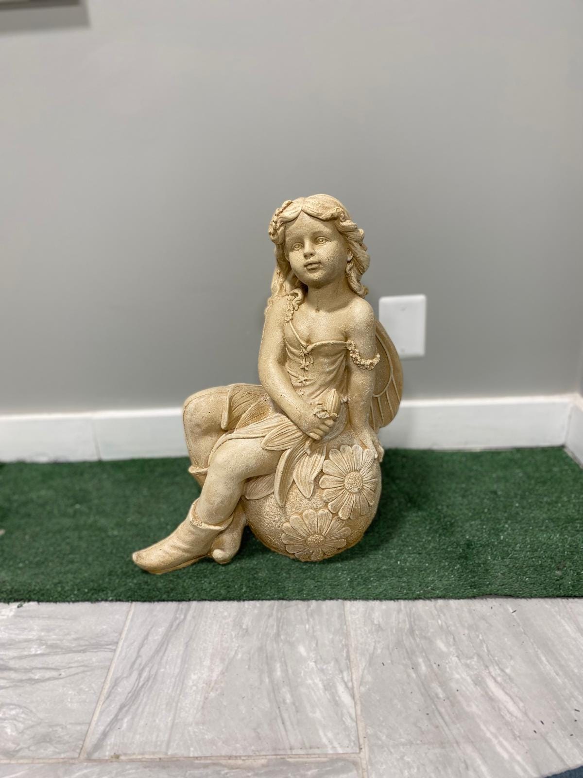 21" Concrete Fairy Statue, Weatherproof Outdoor Garden Decor photo 4