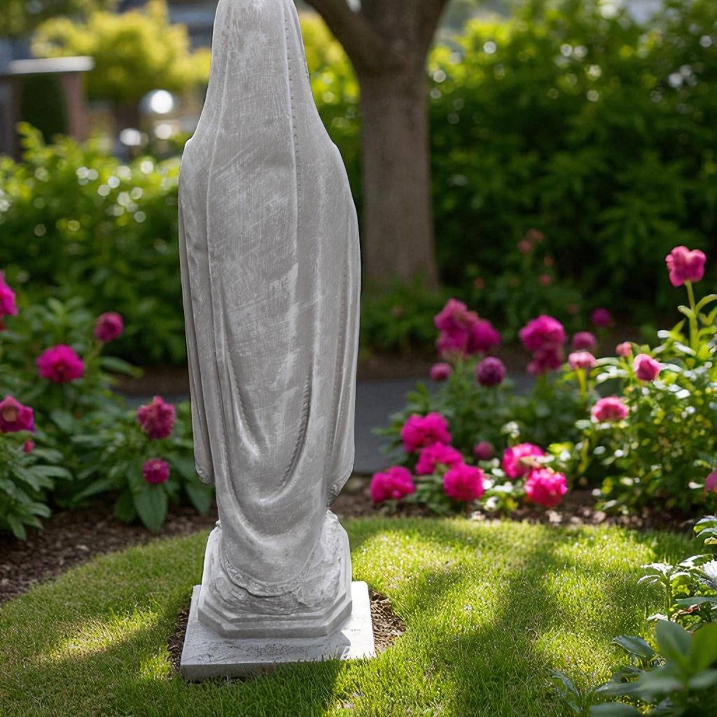 Large 32" Concrete Virgin Mary Statue, Outdoor Statues finest stone finish home decor, Christmas gift, Mother's Day gift, all occasions gift photo 5