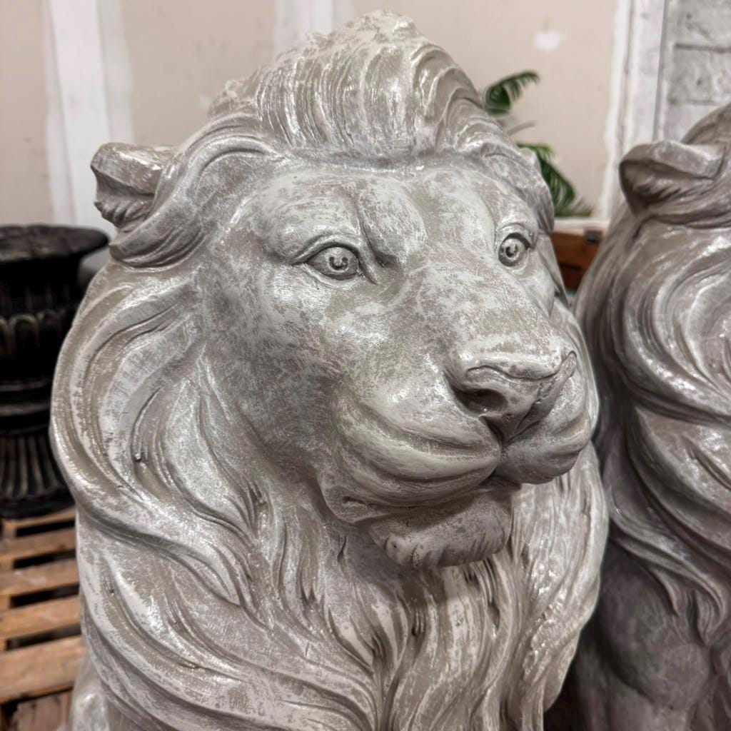 Large  700 lb Concrete Lion Statue, 40-Inch Tall 3Solid Cement Outdoor Garden Sculpture, Custom-Painted Estate & Driveway Entrance Decor photo 8