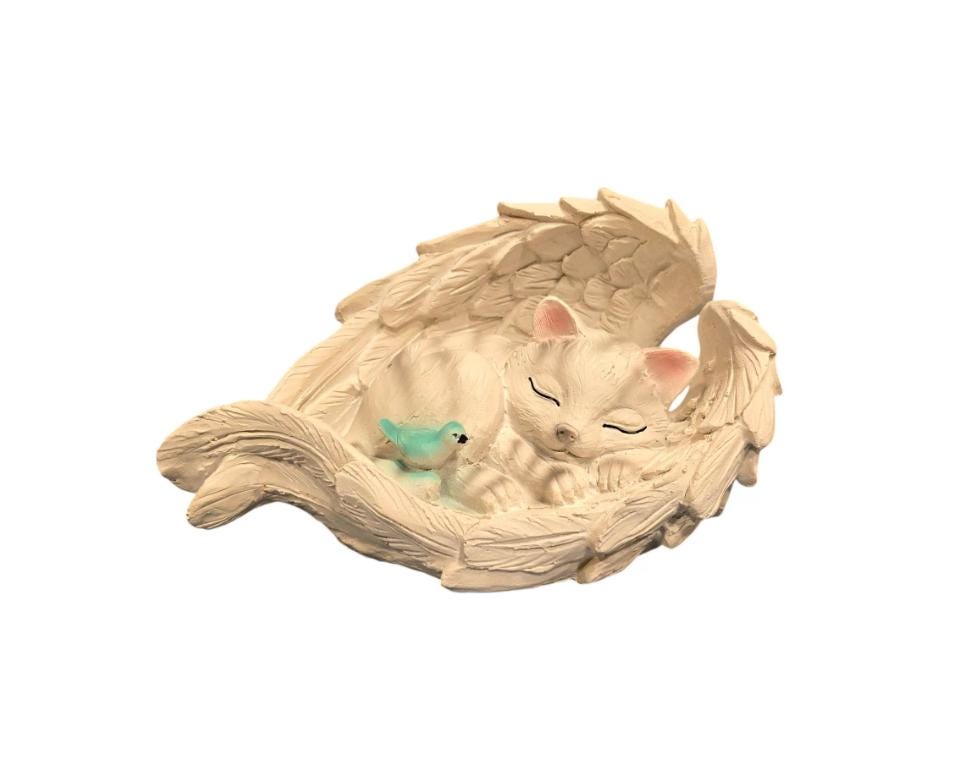 9" Memorial Cat Statue – Weatherproof Resin Sleeping Cat Tribute for Garden & Home Decor photo 5