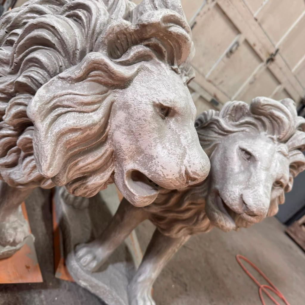 Large Concrete Lion Statues: Handcrafted Pair for Garden, Estate, Driveway Entrance photo 7