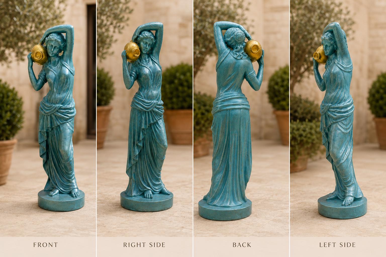 32" Dione Greek Goddess Statue – Large Solid Concrete Garden Sculpture, Classical Outdoor Statue, Estate & Courtyard Decor photo 10