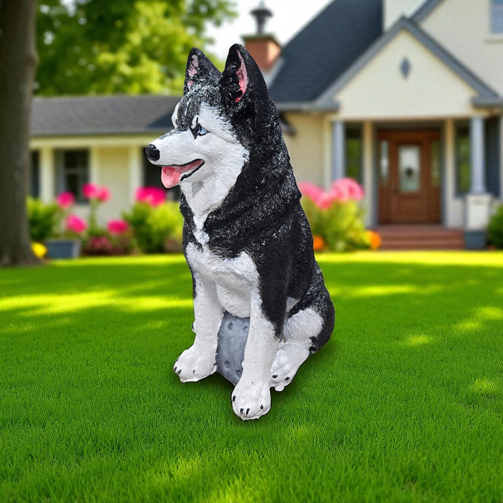 Life-size Upright Husky Puppy  handmade to make your garden or home look more beautiful Dog garden statue Pet memorial Husky lover gift photo 9