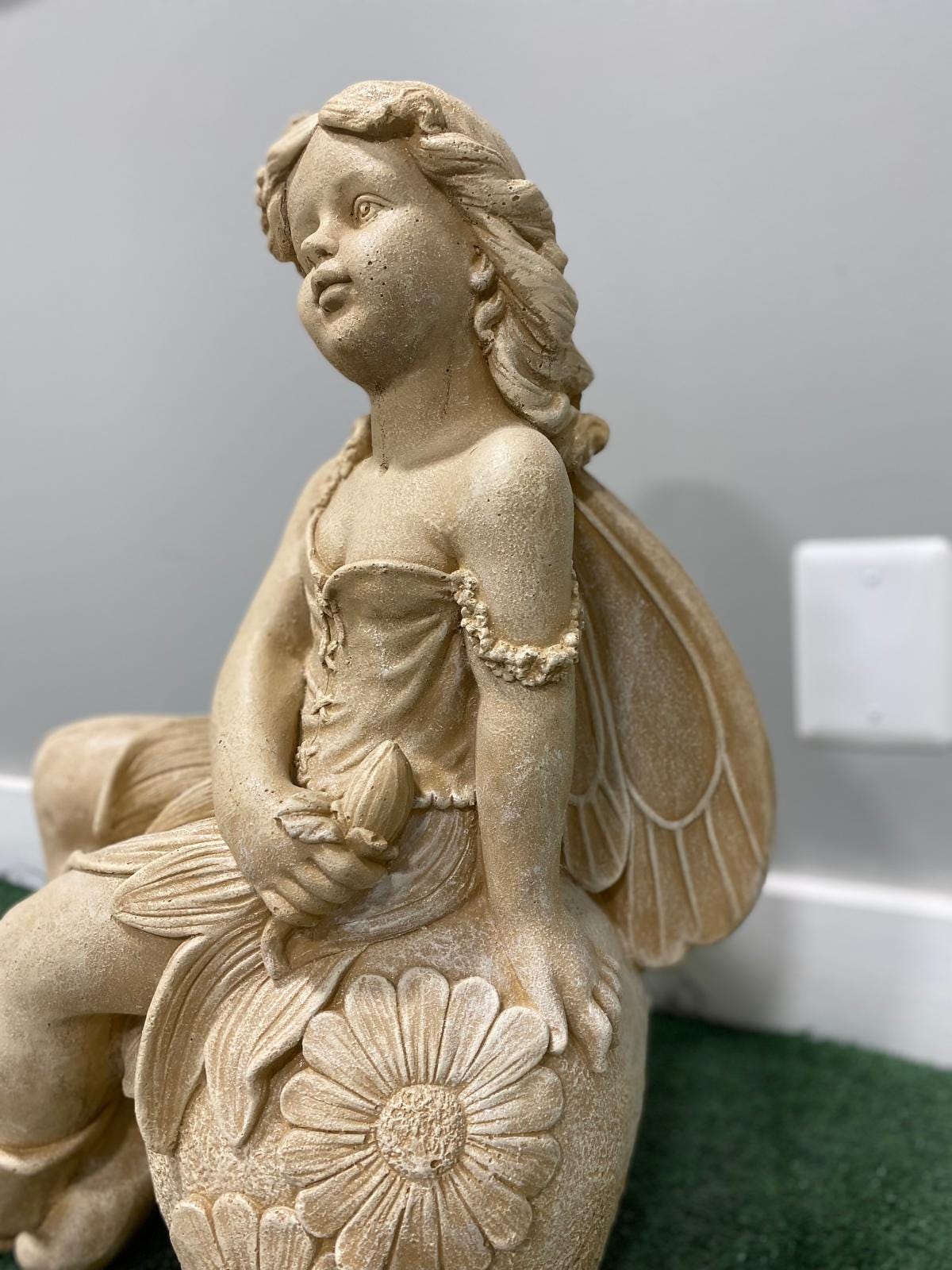 21" Concrete Fairy Statue, Weatherproof Outdoor Garden Decor photo 5