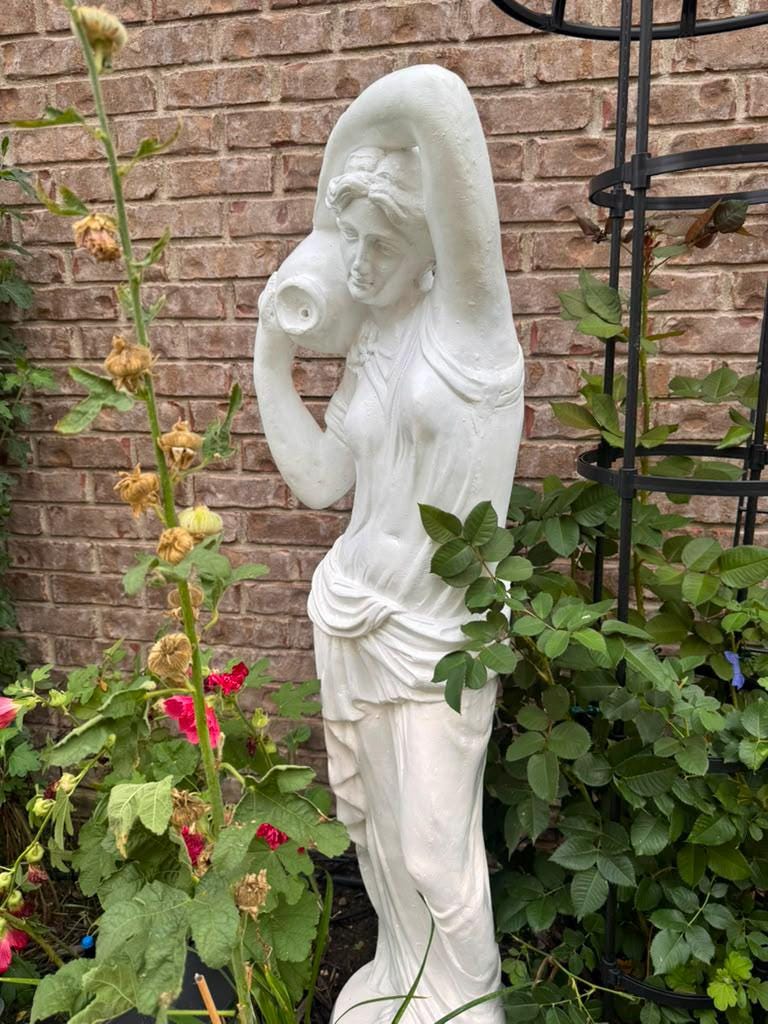 Dione Water Goddess Garden Statue, 4ft Cement Sculpture, Classical Greek Style, Hand-Painted Outdoor Decor photo 6