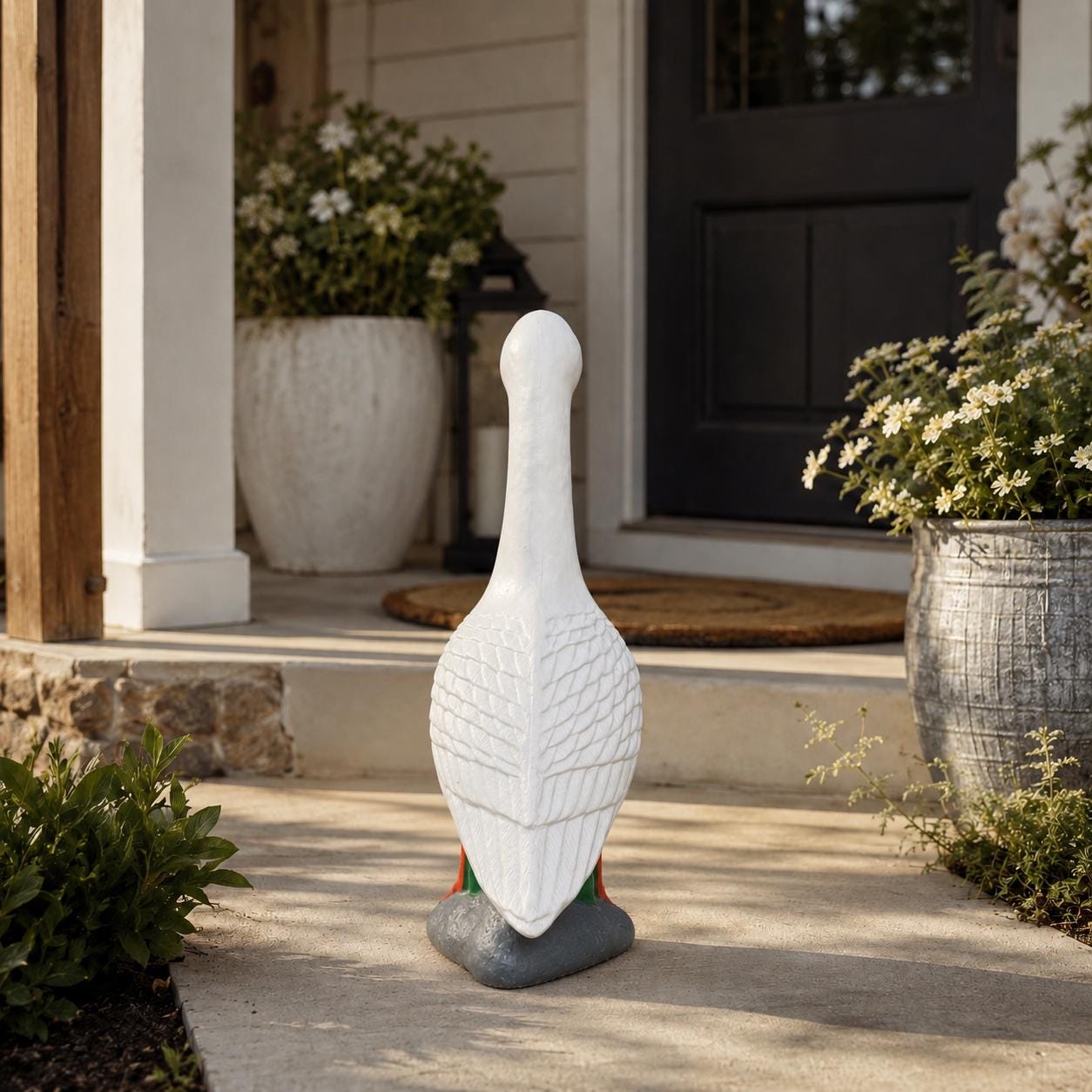MASSIVE 28" Concrete Porch Goose Statue, Heavy Cement Dress Up Goose, Outdoor Yard Art, Handmade Garden Decor, Painted or Unpainted photo 3