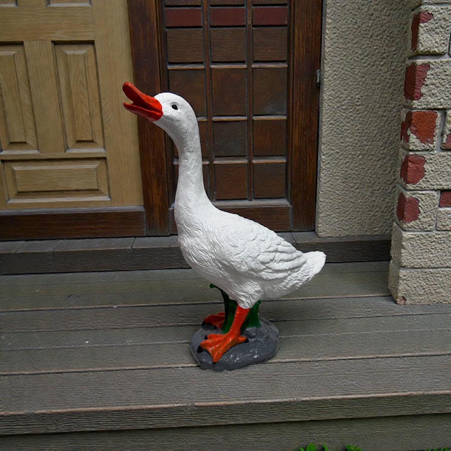 Cement Goose Statue, Porch and Garden Decor, 19 inch