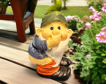 11" Poo Gnome Statue Stinkin smell funny Decorations – Outdoor Garden Decor, Funny Gift for dad