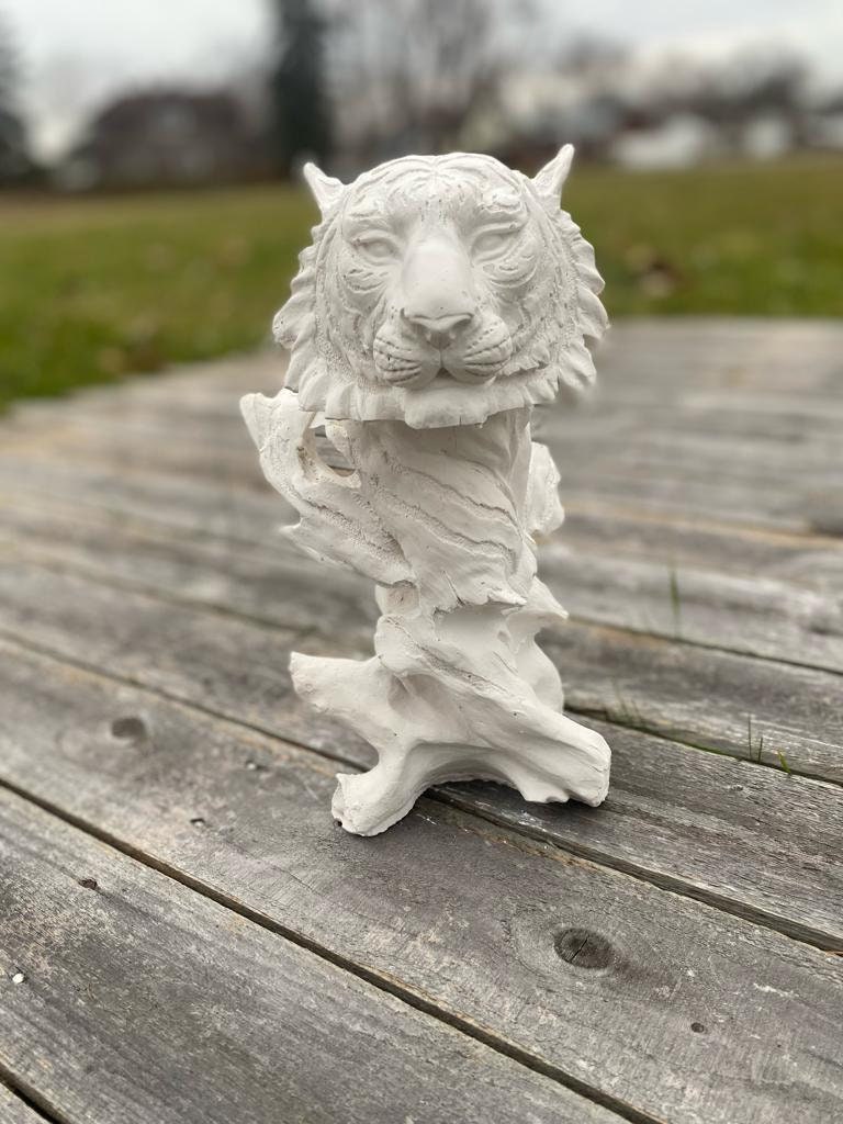 Concrete Tiger Head Sculpture, Finest Stone Finish, Home Decor photo 2