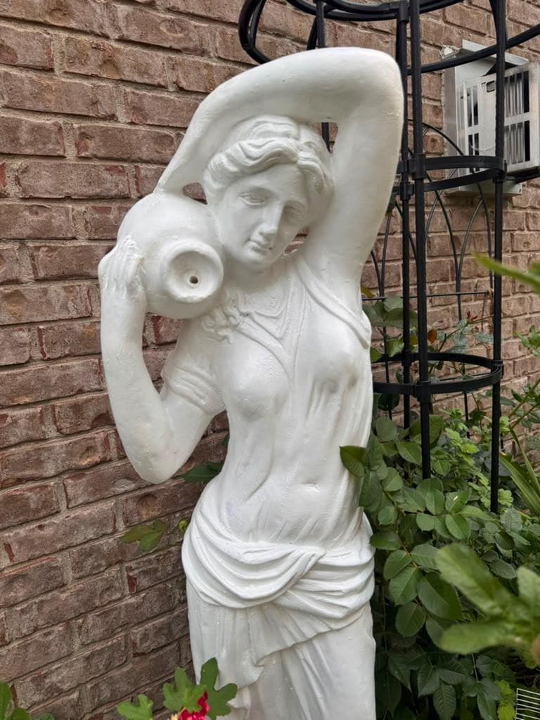 Dione Water Goddess Garden Statue, 4ft Cement Sculpture, Classical Greek Style, Hand-Painted Outdoor Decor photo 7