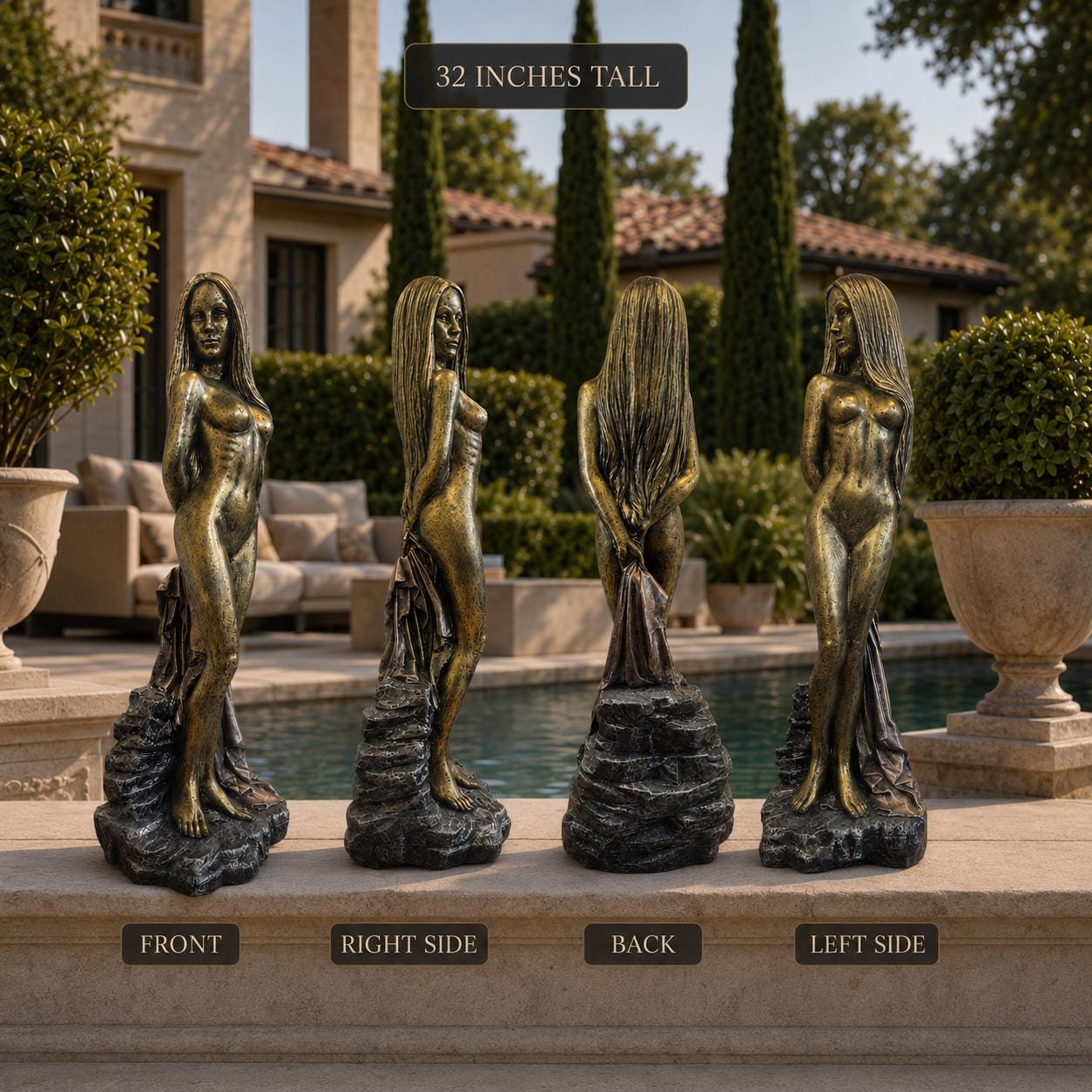 Hand-Painted Concrete Aphrodite Statue, Venus Inspired Classical Garden Decor photo 3