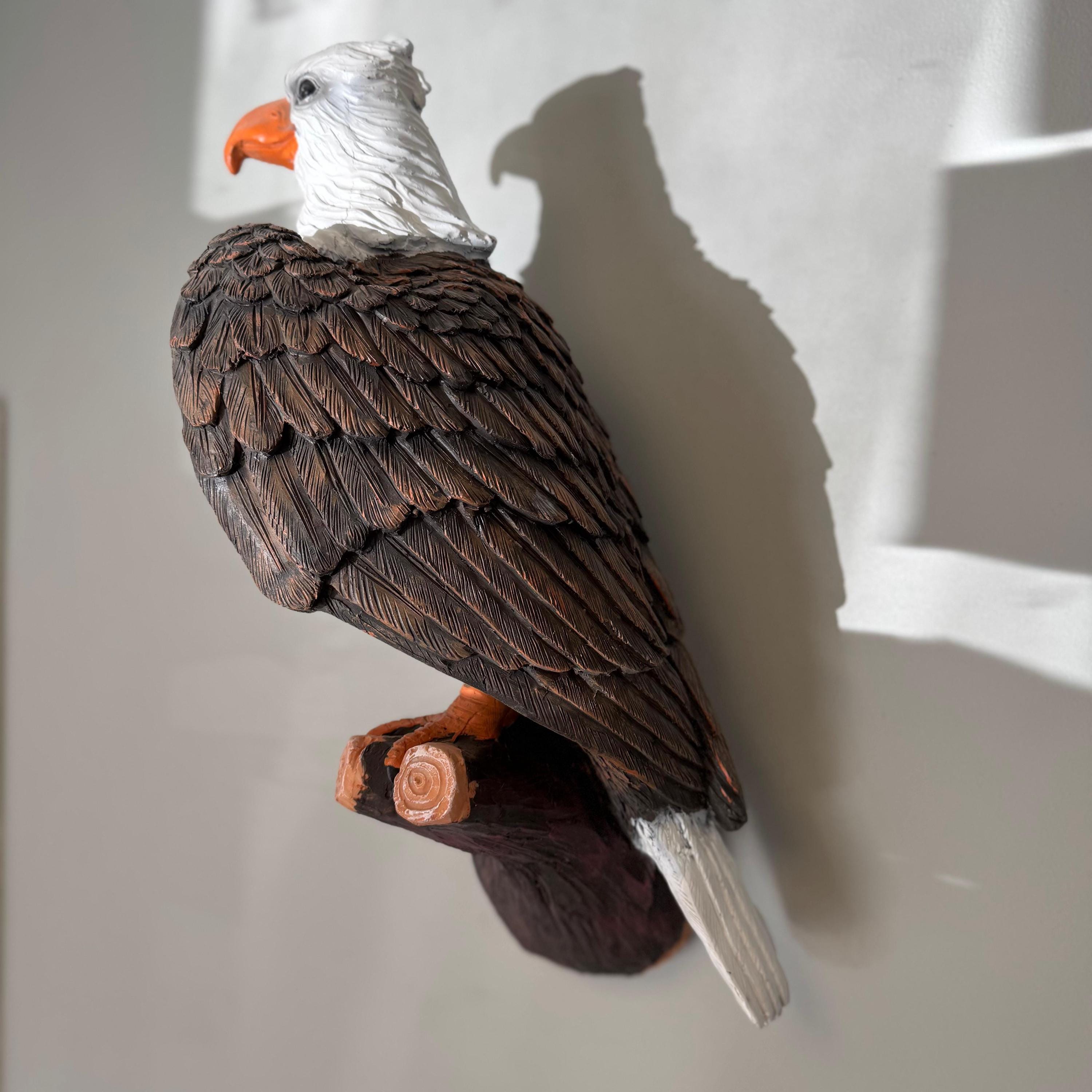 20 Inch Handmade Bald Eagle Statue, Patriotic Polyresin Wildlife Sculpture, Americana Decor photo 5