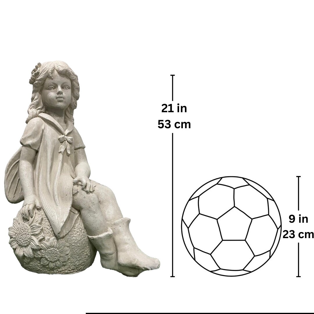 21" Concrete Fairy Statue, Outdoor Garden Decor, magical sculptures photo 5