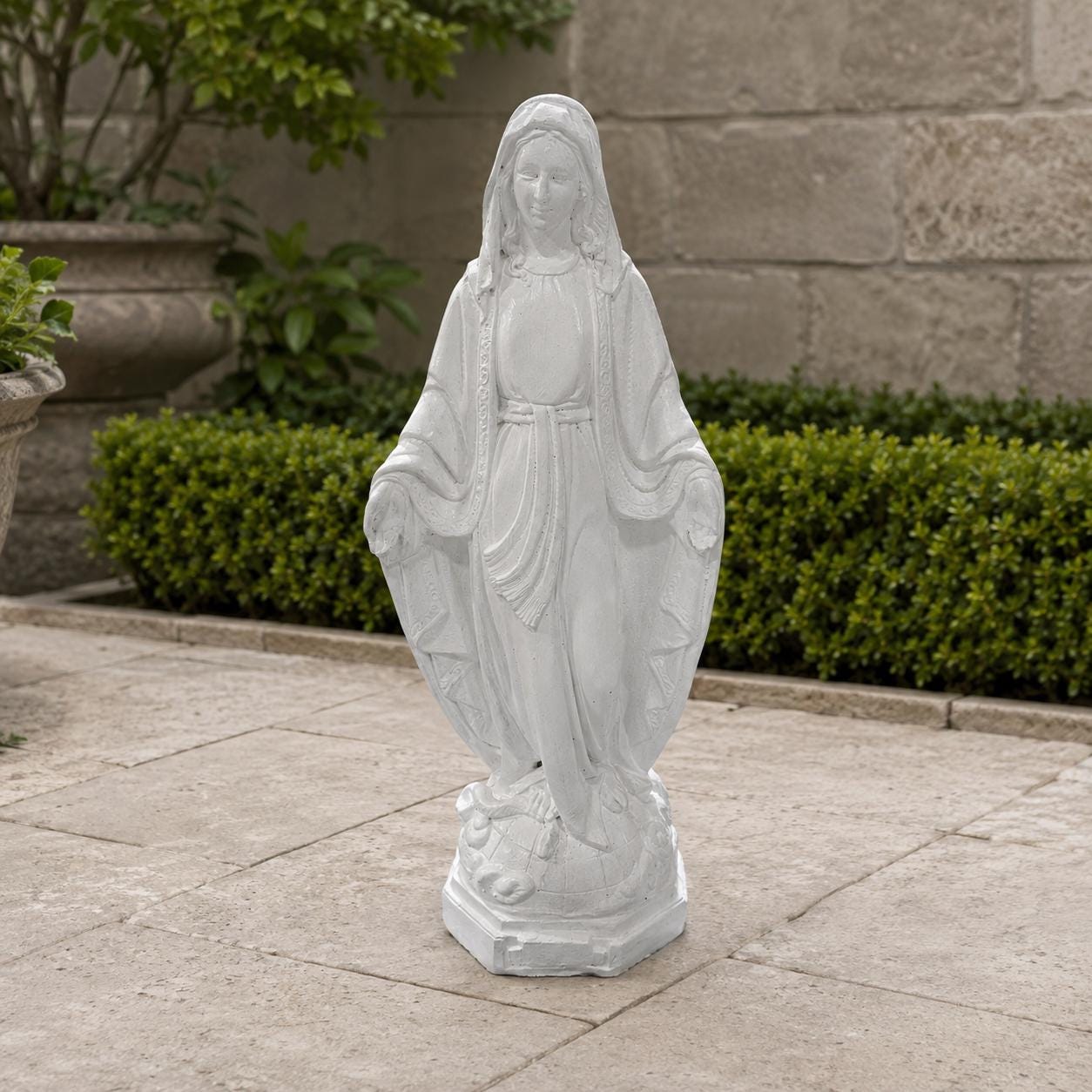 Large 33" Concrete Virgin Mary Statue, Outdoor Statues finest stone finish home decor, Christmas gift, Mother's Day gift, all occasions gift photo 10
