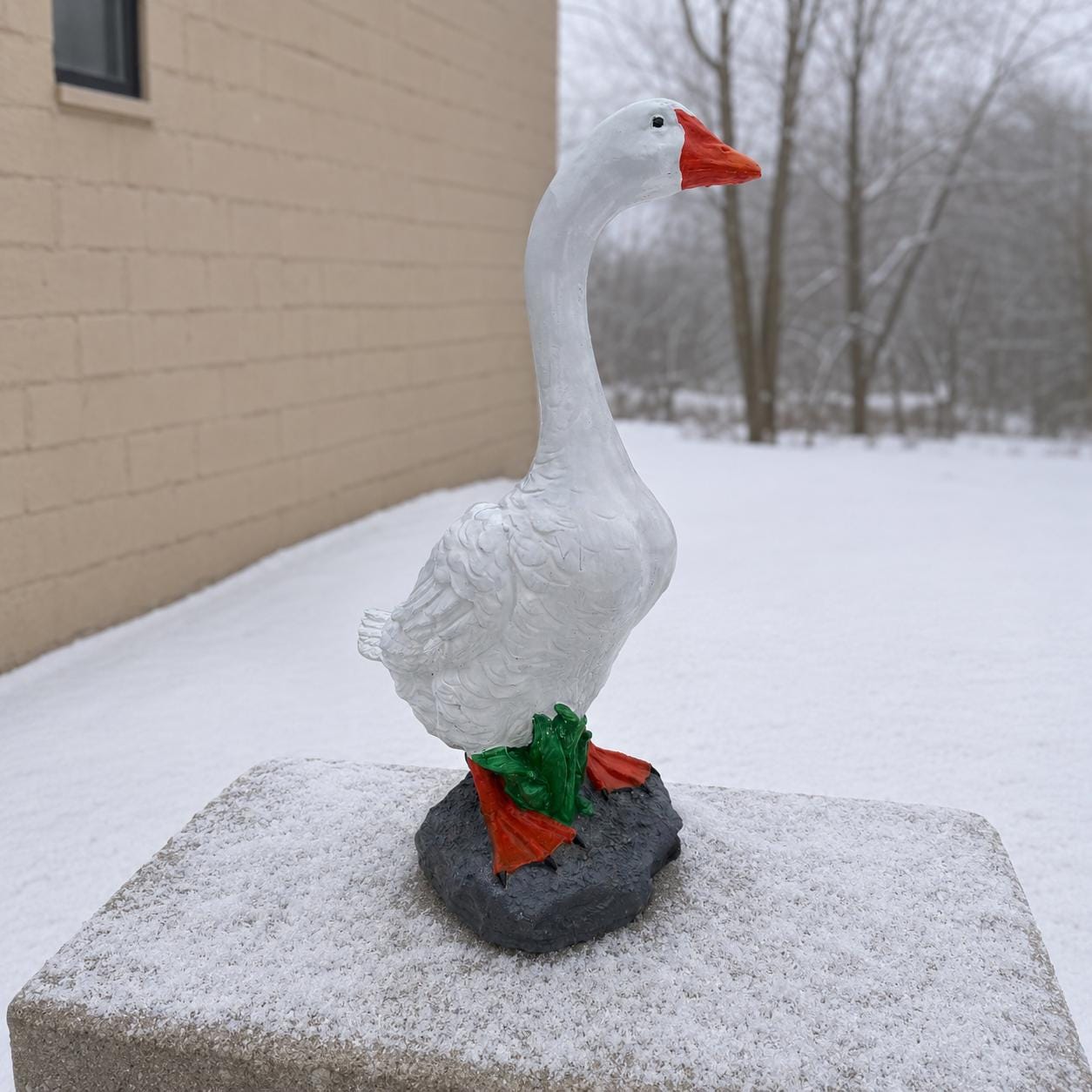 Heavy Concrete Porch Goose Statue, 20 Inch Cement Dress Up Goose, Outdoor Garden Yard Decor, Hand Painted or Unpainted Goose Gift photo 7