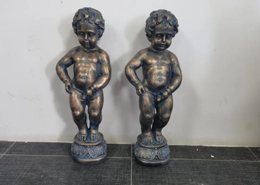 24" Manneken Pis Fountain – Classic Pond Spitter Concrete Garden Water Feature