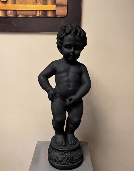 24" Manneken Pis Fountain – Classic Pond Spitter Concrete Garden Water Feature photo 4