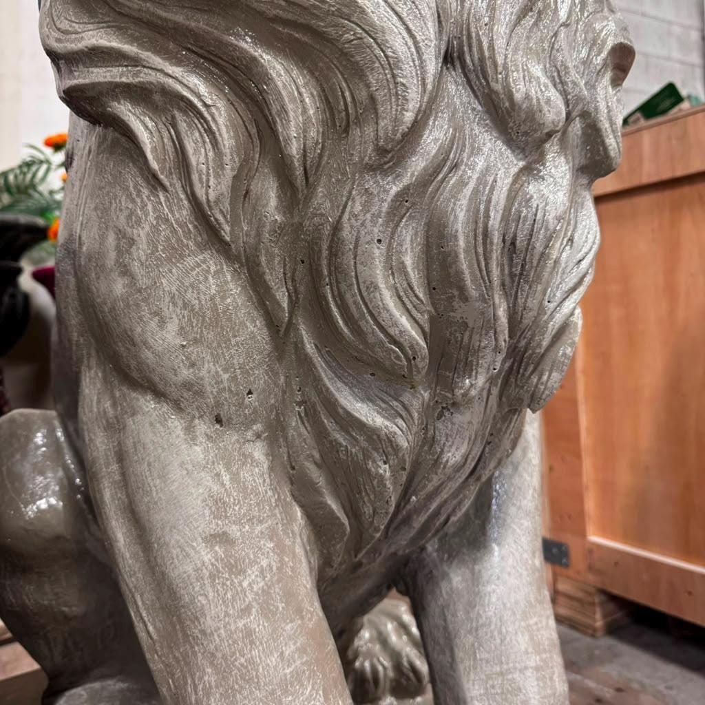 Large  700 lb Concrete Lion Statue, 40-Inch Tall 3Solid Cement Outdoor Garden Sculpture, Custom-Painted Estate & Driveway Entrance Decor photo 10