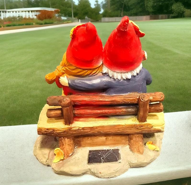 Camping Couple Gnomes - Solar Lantern Garden Statue, Fall Decor photo 6