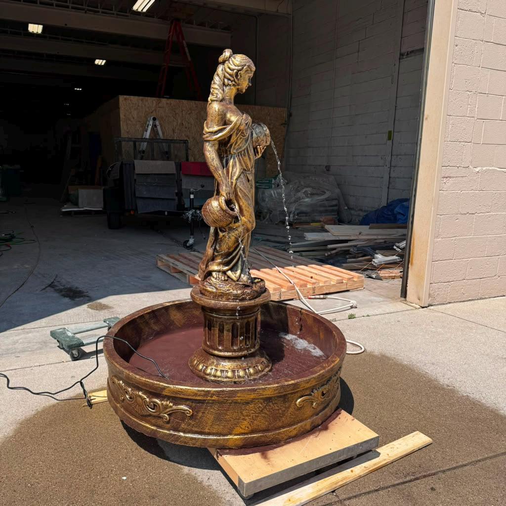 The Naiad of the Courtyard Monumental Concrete Garden Fountain photo 8