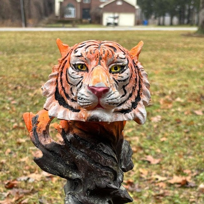 Concrete Tiger Head Sculpture, Finest Stone Finish, Home Decor photo 8