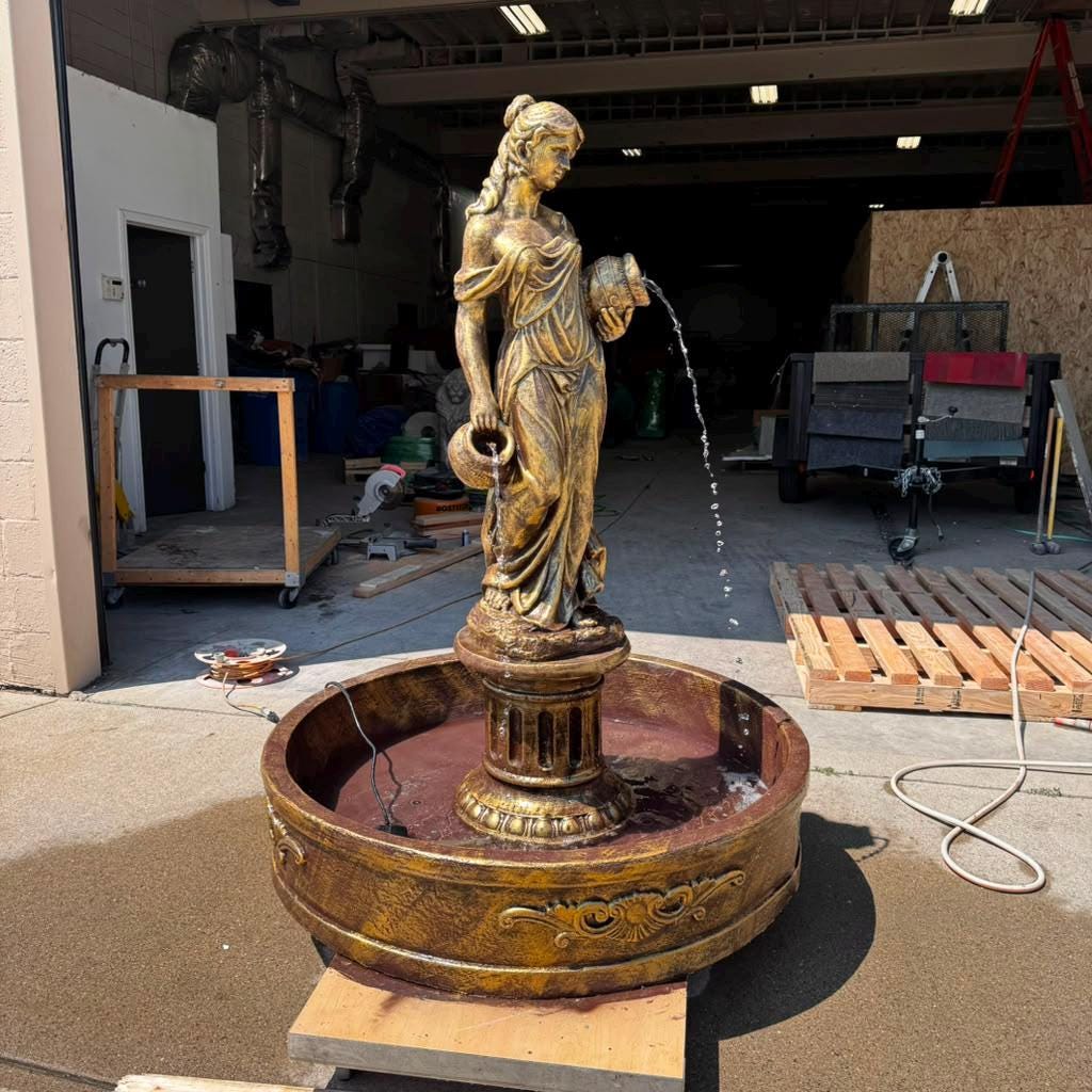 The Naiad of the Courtyard Monumental Concrete Garden Fountain photo 4