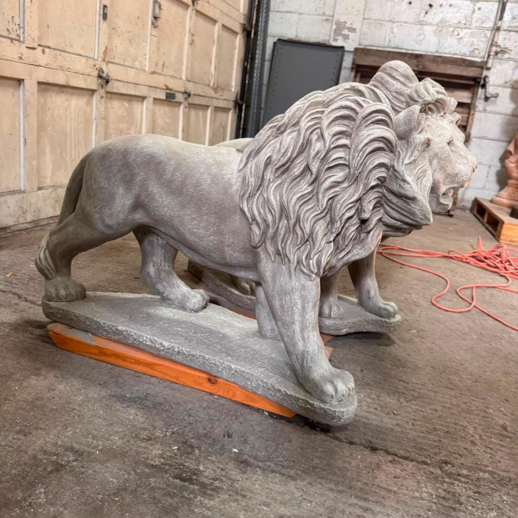 Large Concrete Lion Statues: Handcrafted Pair for Garden, Estate, Driveway Entrance photo 5