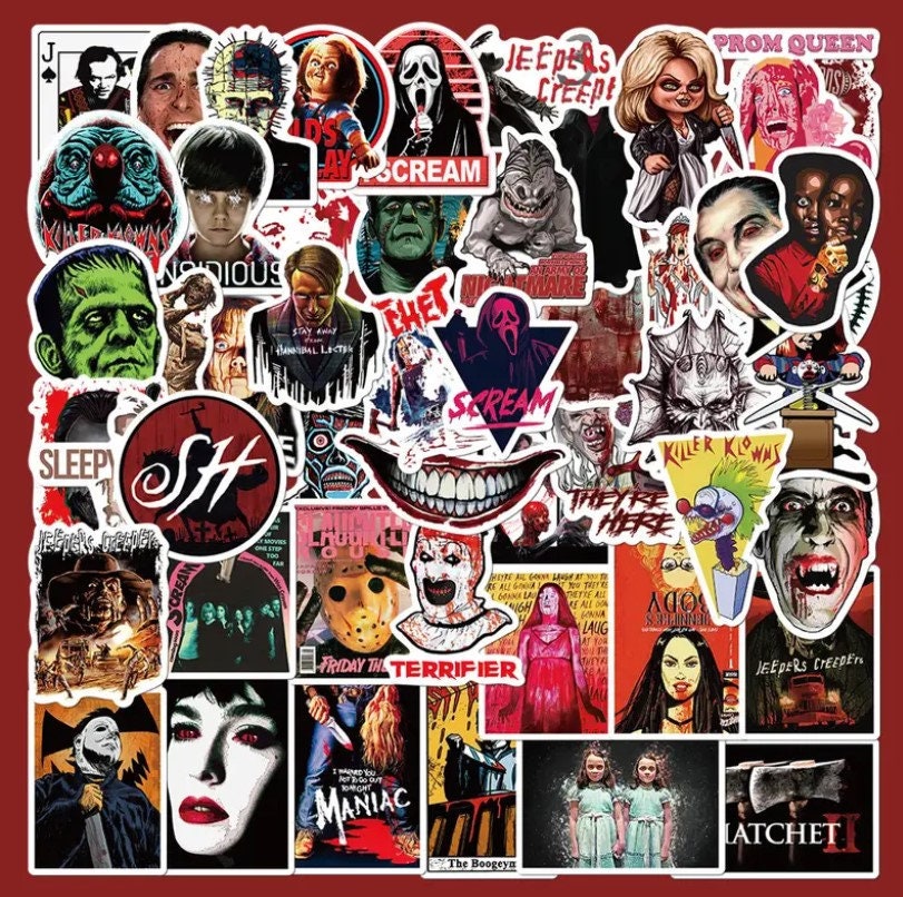 1050 PK Horror Movie Sticker Decals Waterproof Etsy