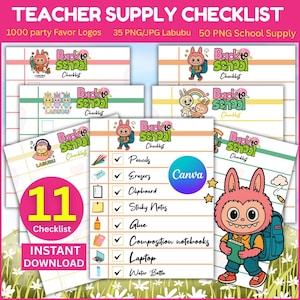 Lista de útiles para maestros de Labubu, útiles para maestros para la vuelta al cole, lista de favoritos para maestros, lista de deseos imprimible para maestros, lista de útiles para maestros