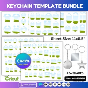 Editable keychain Canva template bundle preview with multiple shapes
Rectangle and circle keychain sublimation templates drag and drop
Motel keychain Canva frames customizable design preview
T-shirt keychain SVG template for Cricut and Silhouette
Keychain and earring template bundle mockup display
20 plus keychain shapes bundle editable files preview
Acrylic keychain sublimation design Canva template example