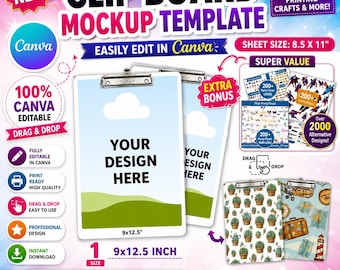 Maqueta de portapapeles, maqueta de papelería de Canva, plantilla de portapapeles svg, marco personalizado de Canva para portapapeles, portapapeles svg, maqueta editable de Canva
